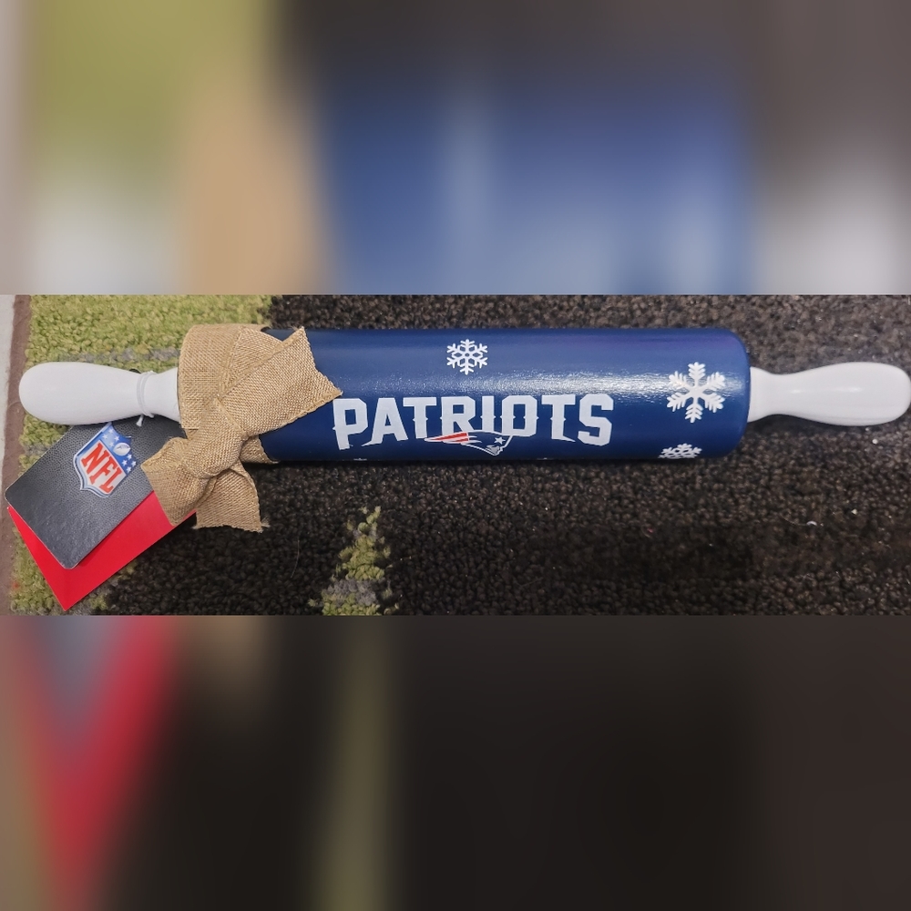 Wooden new england patriots rolling pin